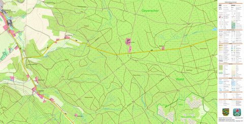 Staatsbetrieb Geobasisinformation und Vermessung Sachsen Zwönitz, Zwönitz, Stadt (1:10,000 scale) digital map