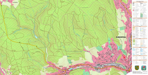 Staatsbetrieb Geobasisinformation und Vermessung Sachsen Zwota, Klingenthal, Stadt 1 (1:10,000 scale) digital map