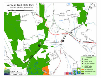 State of Connecticut DEEP Air Line State Park - Colchester and Hebron digital map