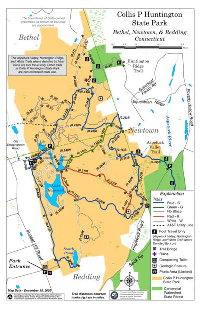 State of Connecticut DEEP Collis P. Huntington State Park digital map