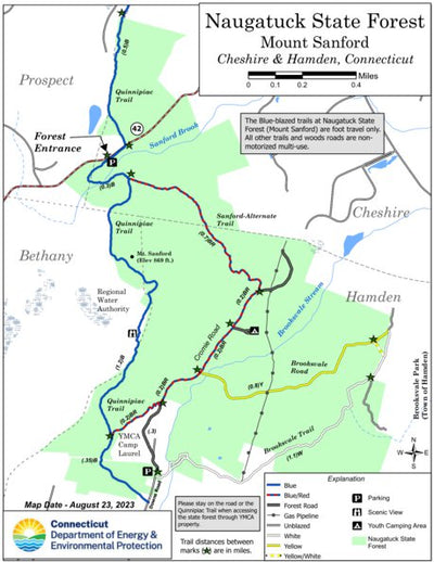 State of Connecticut DEEP Naugatuck State Forest - Mount Sanford digital map