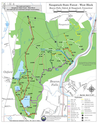 Naugatuck State Forest - West Block Map by State of Connecticut DEEP ...