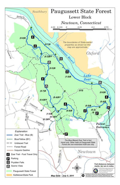 State of Connecticut DEEP Paugussett State Forest South digital map