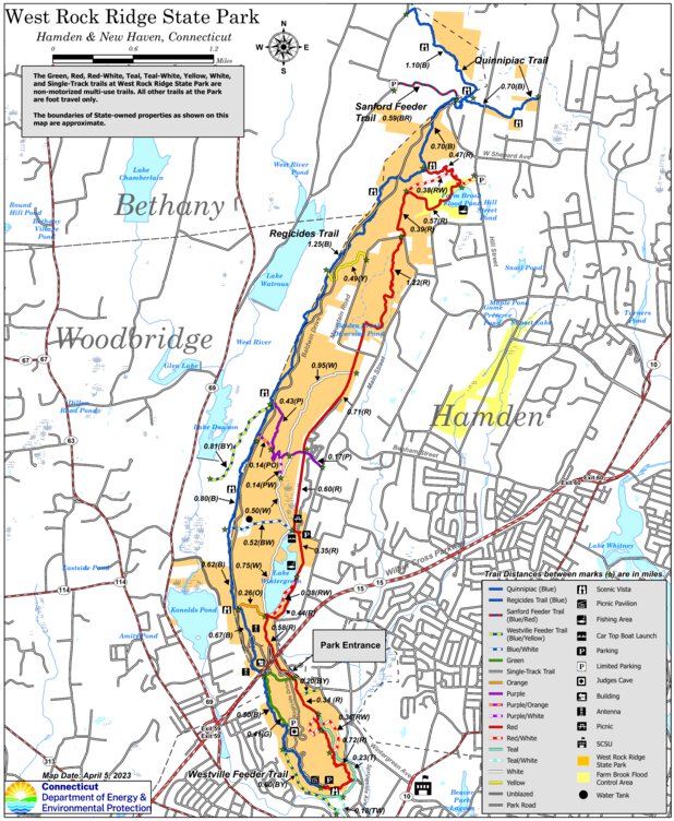 West Rock Ridge State Park Map by State of Connecticut DEEP | Avenza Maps