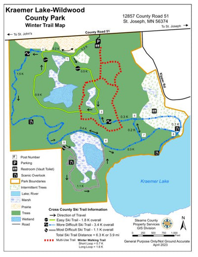 Stearns County, MN Kraemer Lake Wildwood County Park Winter digital map