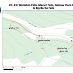 Stoked On Waterfalls 003-006 - Waterton Falls, Glacier Falls, Narrow Place Falls, & Big Baron Falls digital map