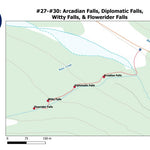 Stoked On Waterfalls 027-030 - Arcadian Falls, Diplomatic Falls, Witty Falls, & Flowerider Falls digital map