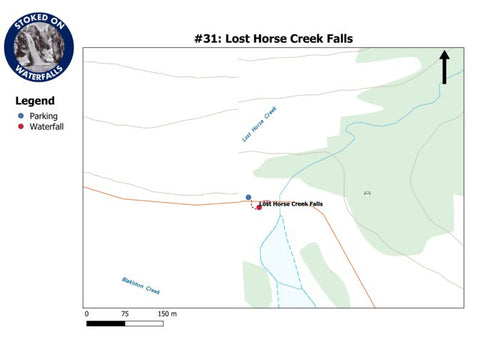 Stoked On Waterfalls 031 - Lost Horse Creek Falls digital map