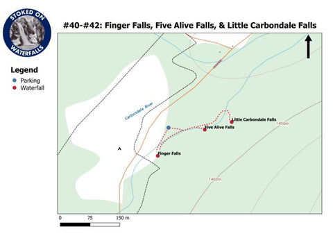 Stoked On Waterfalls 040-042 - Finger Falls, Five Allive Falls, & Little Carbondale Falls digital map