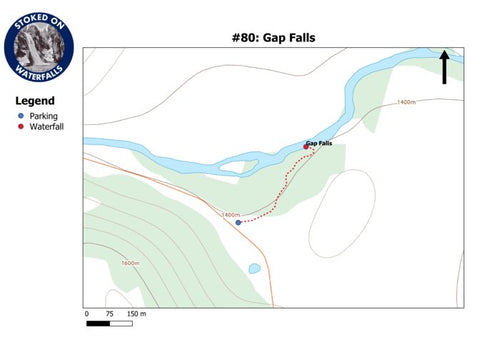 Stoked On Waterfalls 080 - Gap Falls digital map