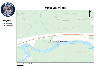 Stoked On Waterfalls 103 - Elbow Falls digital map