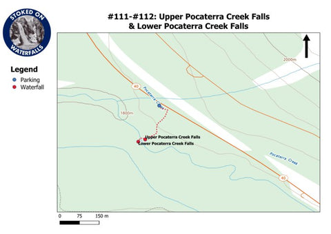 Stoked On Waterfalls 111-112 - Upper Pocaterra Creek Falls & Lower Pocaterra Creek Falls digital map