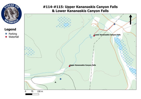 Stoked On Waterfalls 114-115 - Upper Kananaskis Canyon Falls & Lower Kananaskis Canyon Falls digital map