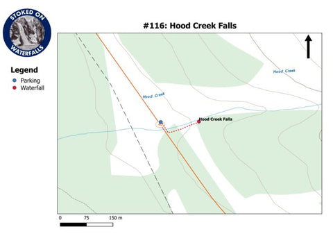 Stoked On Waterfalls 116 - Hood Creek Falls digital map