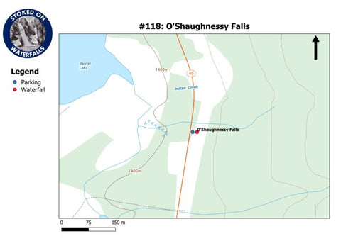 Stoked On Waterfalls 118 - O'Shaughnessy Falls digital map