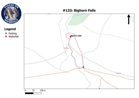 Stoked On Waterfalls 133 - Bighorn Falls digital map