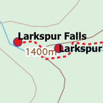 Stoked On Waterfalls 145-146 - Larkspurs Tickle Falls & Larkspur Falls digital map