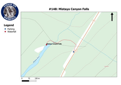 Stoked On Waterfalls 148 - Mistaya Canyon Falls digital map