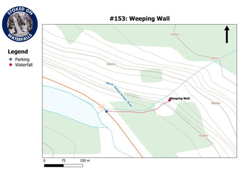 Stoked On Waterfalls 153 - Weeping Wall digital map