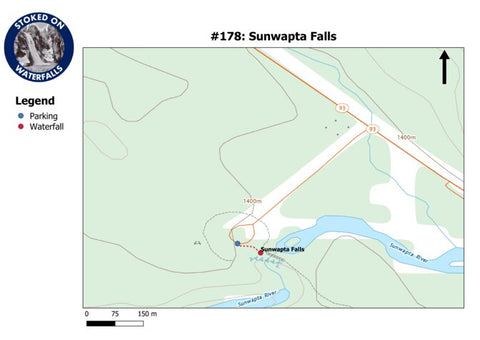 Stoked On Waterfalls 178 - Sunwapta Falls digital map