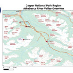 Stoked On Waterfalls Jasper National Park Region - Athabasca River Valley Overview digital map