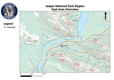 Stoked On Waterfalls Jasper National Park Region - East Area Overview digital map