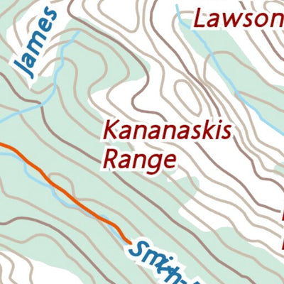 Stoked On Waterfalls Kananaskis Lakes & Kananaskis River Region - Kananaskis Lakes Overview digital map