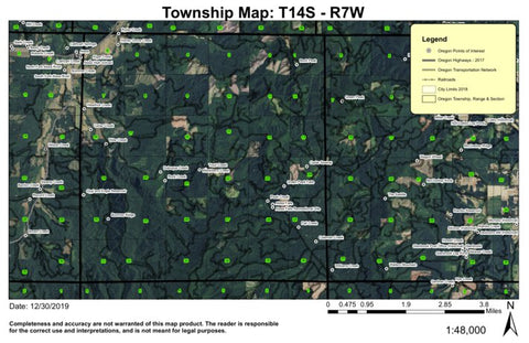 Super See Services Alsea Falls T14S R7W Township Map digital map