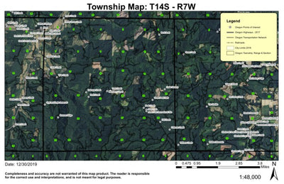 Super See Services Alsea Falls T14S R7W Township Map digital map