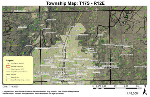 Super See Services Bend North T17S R12E Township Map digital map