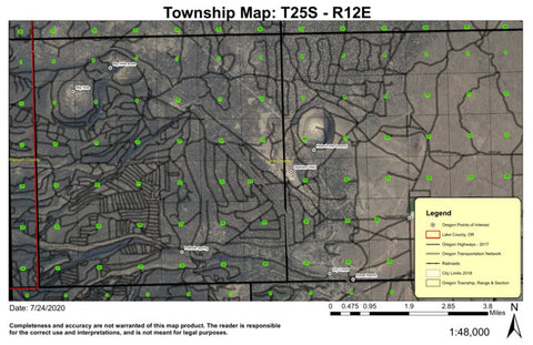 Super See Services Big Hole T25S R12E Township Map digital map
