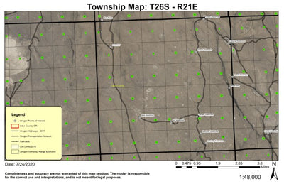 Super See Services Black Rim T26S R21E Township Map digital map