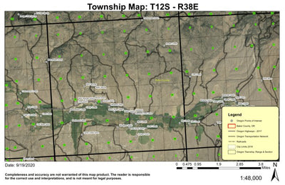 Super See Services Burnt River Valley T12S R38E Township Map digital map