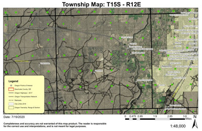 Super See Services Clines Butte T15S R12E Township Map digital map