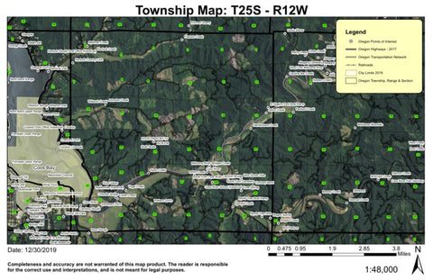 Super See Services Coos River T25S R12W Township Map digital map