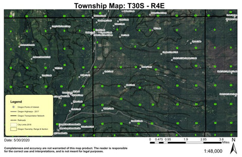 Super See Services Copeland Creek T30S R4E Township Map digital map
