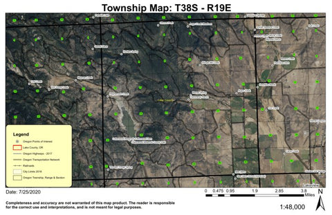 Super See Services Cottonwood Reservoir T38S R18E Township Map digital map
