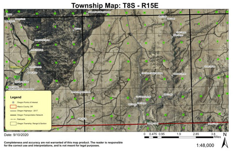 Super See Services Cow Canyon T8S R15E Township Map digital map