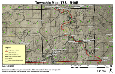Super See Services Currant Creek T8S R1E Township Map digital map