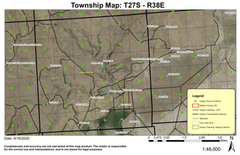 Super See Services Dowell Reservoir T27S R38E Township Map digital map