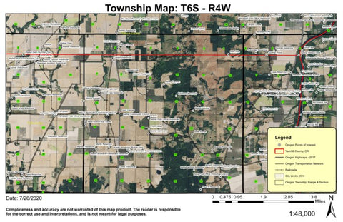 Super See Services Eola Hills T6S R4W Township Map digital map