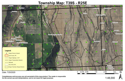 Super See Services Greaser Reservoir T39S R25E Township Map digital map