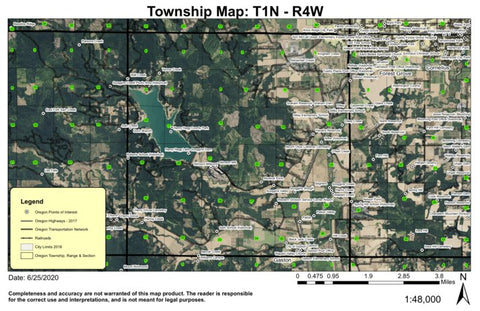 Super See Services Henry Hagg Lake T1S R4W Township Map digital map