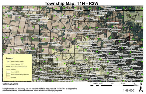 Super See Services Hillsboro T1N R2W Township Map digital map