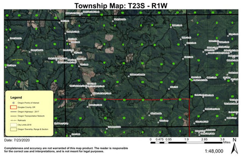 Super See Services Holderman Mountain T23S R1W Township Map digital map