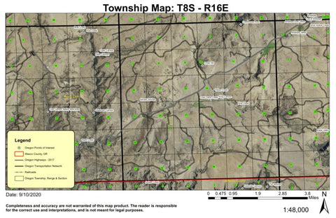 Super See Services King Canyon T8S R16E Township Map digital map