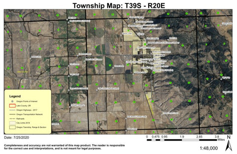 Super See Services Lakeview T39S R20E Township Map digital map
