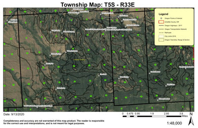 Super See Services Lehman Hot Springs T5S R33E Township Map digital map