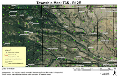 Super See Services Little Badger Creek T3S R12E Township Map digital map