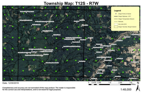 Super See Services Marys Peak T12S R7W Township Map digital map
